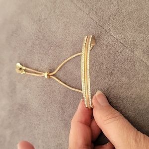 Rose gold, gold color, rhinestone bracelet